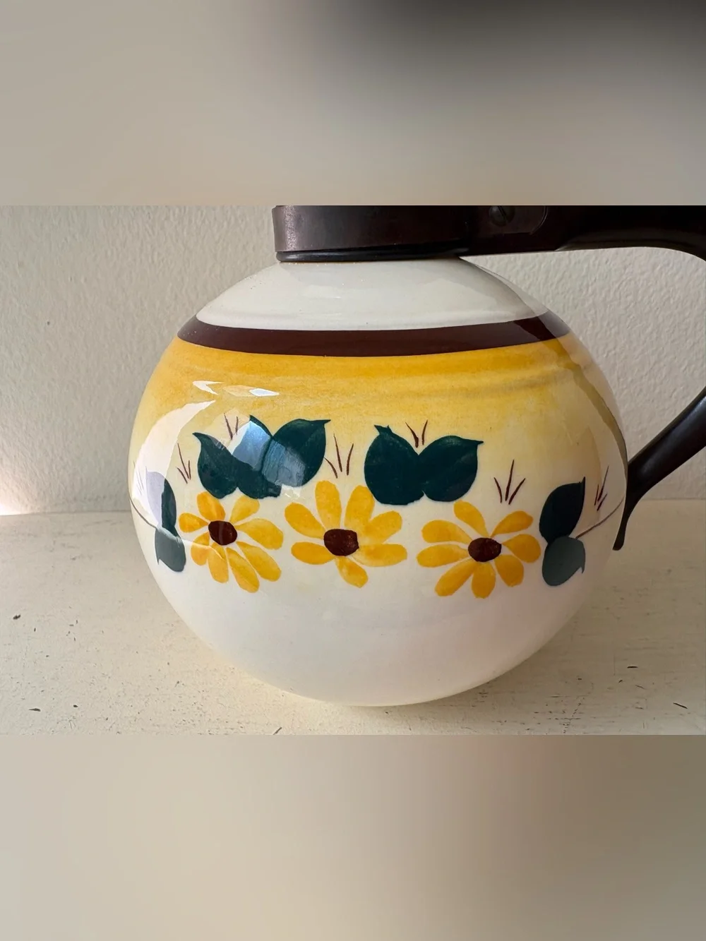 Vintage 1940s/1950s Vernon Kilns Vernonware Brown Eyed Susan Coffee Carafe